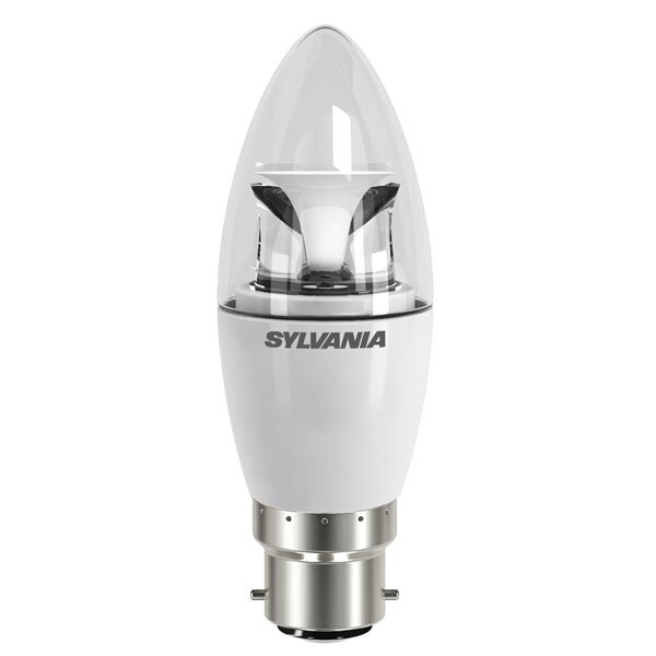 Sylvania LED Candle 6.5W BC Clear Very Warm White Dimmable